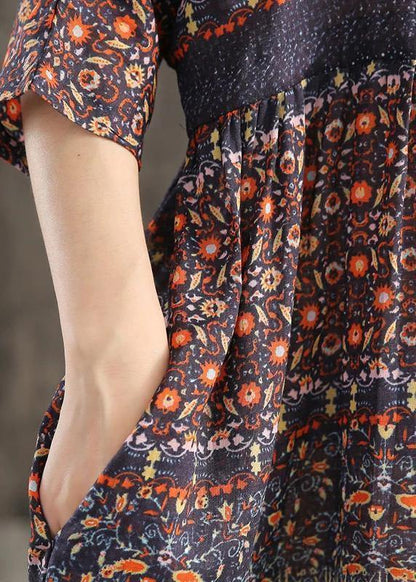 Blended Wardrobes Drops Design Retro Print Washed Comfortable Loose Dress