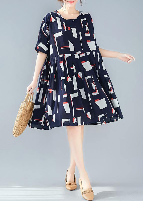Blue Cotton Outfit Prints Dresses Summer Dresses