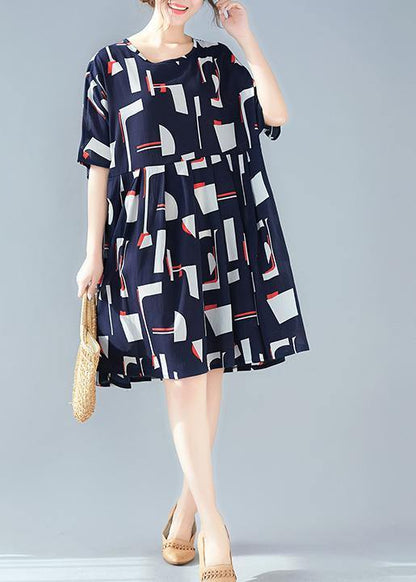 Blue Cotton Outfit Prints Dresses Summer Dresses