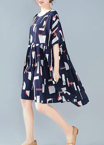 Blue Cotton Outfit Prints Dresses Summer Dresses
