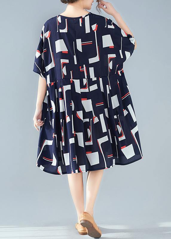 Blue Cotton Outfit Prints Dresses Summer Dresses