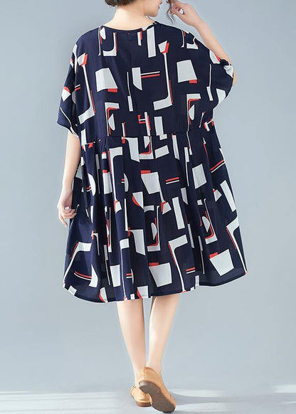 Blue Cotton Outfit Prints Dresses Summer Dresses