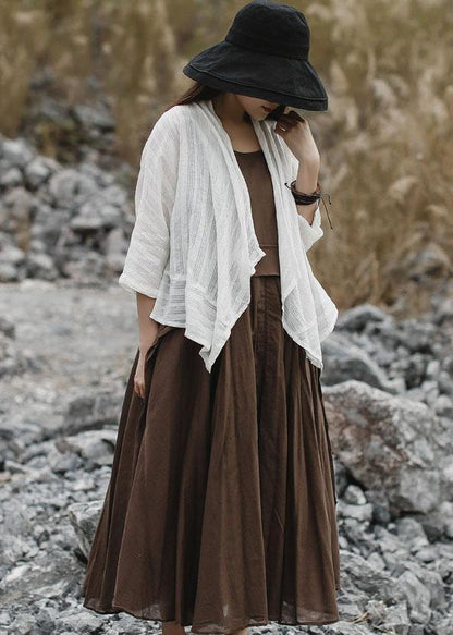 Bracelet Sleeved Cotton Clothes Shirts White Shirt Summer