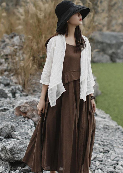 Bracelet Sleeved Cotton Clothes Shirts White Shirt Summer