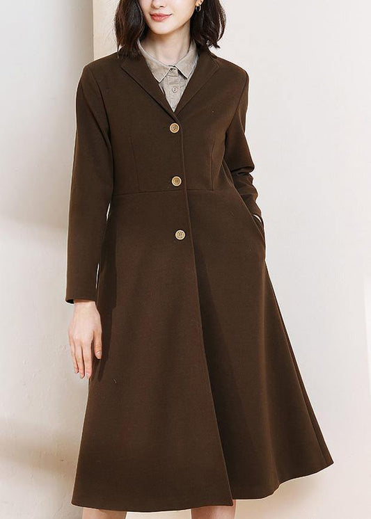 Chocolate Trench Coat Pattern Big Hem Spring Coats