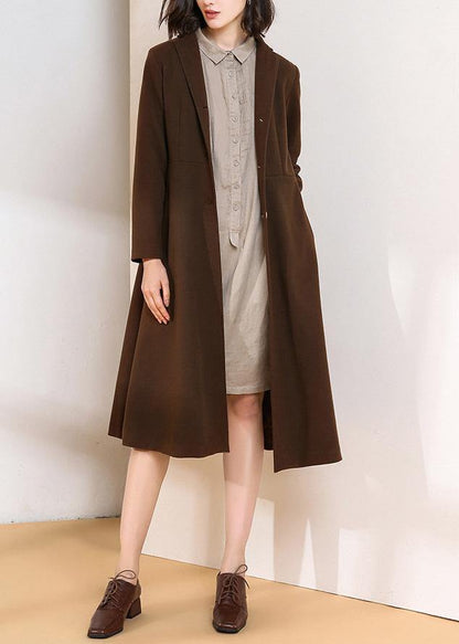 Chocolate Trench Coat Pattern Big Hem Spring Coats