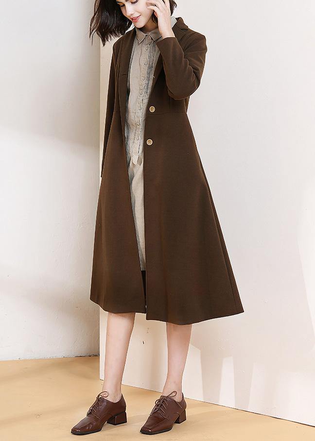 Chocolate Trench Coat Pattern Big Hem Spring Coats