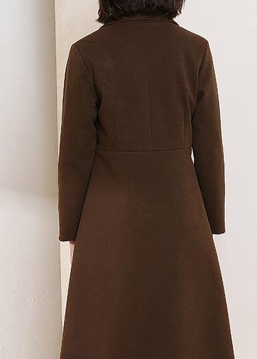 Chocolate Trench Coat Pattern Big Hem Spring Coats