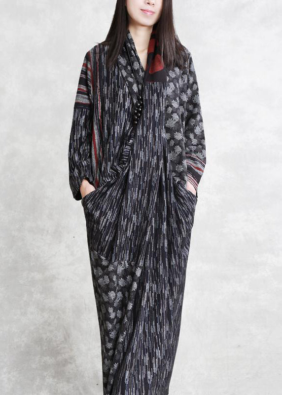 Cotton Tunic Dressfine Irregular Split Draped Maxi Dress