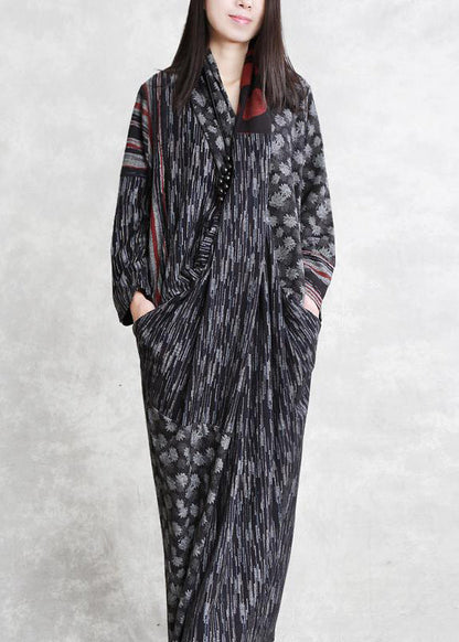 Cotton Tunic Dressfine Irregular Split Draped Maxi Dress