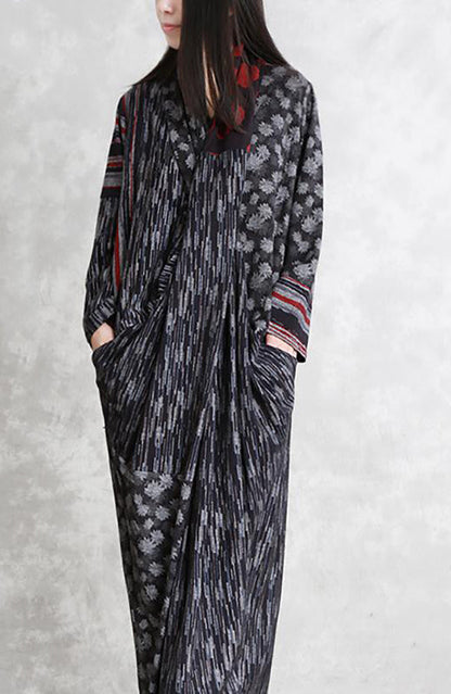 Cotton Tunic Dressfine Irregular Split Draped Maxi Dress