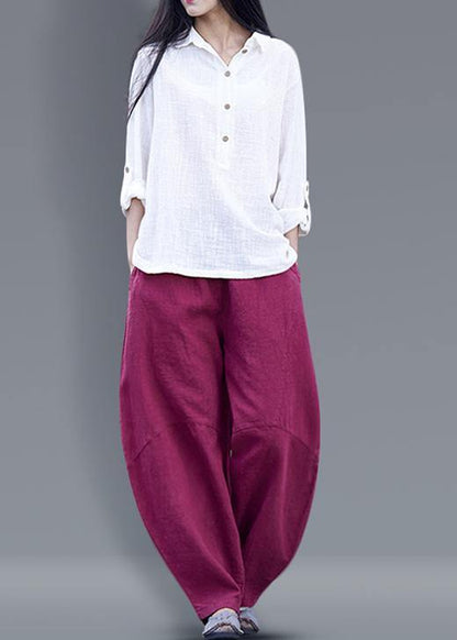Harem Pants Cotton Work Outfits Yellow Long Pants