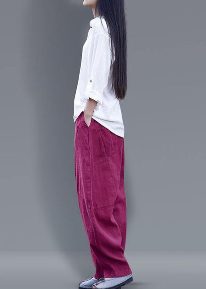 Harem Pants Cotton Work Outfits White Long Pants