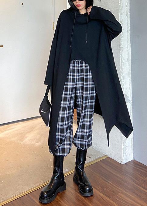 Hooded Asymmetric Clothes for Ideas Black Shirt