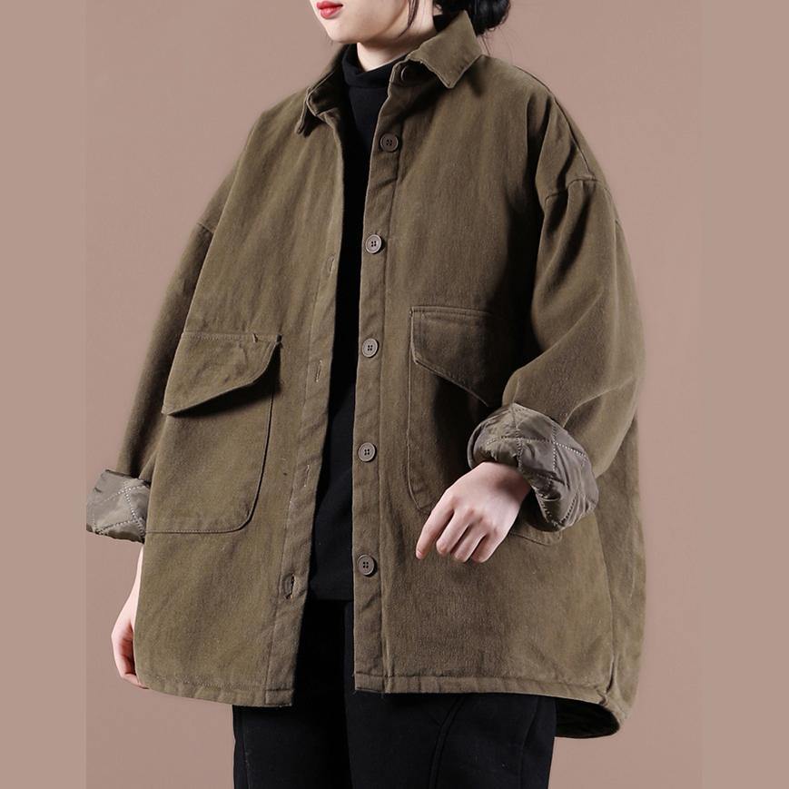 Beautiful lapel Button Down  spring for women chocolate short coats