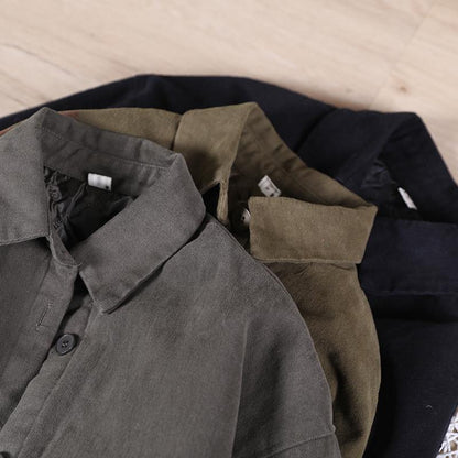 Beautiful lapel Button Down  spring for women chocolate short coats