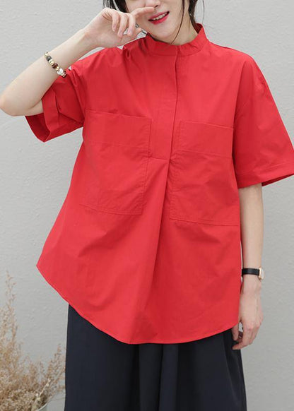 Lapel Pockets Cotton Tops Tutorials Black Blouses
