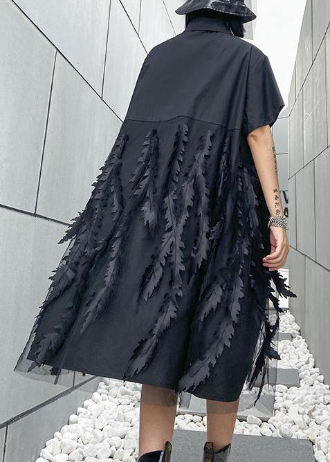Lapel Tulle Cotton Summer Clothes for Shape Purple Dress