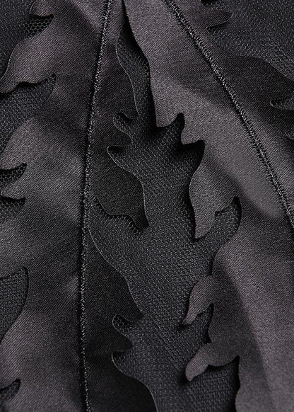 Lapel Tulle Cotton Summer Clothes for Shape Black Dress