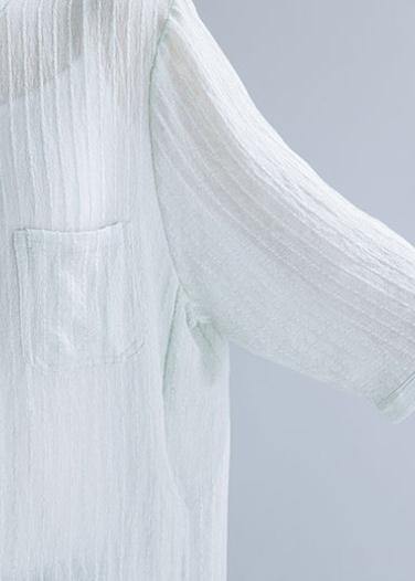 Light Green Cotton Clothes for Stand Collar Oversized Shirt