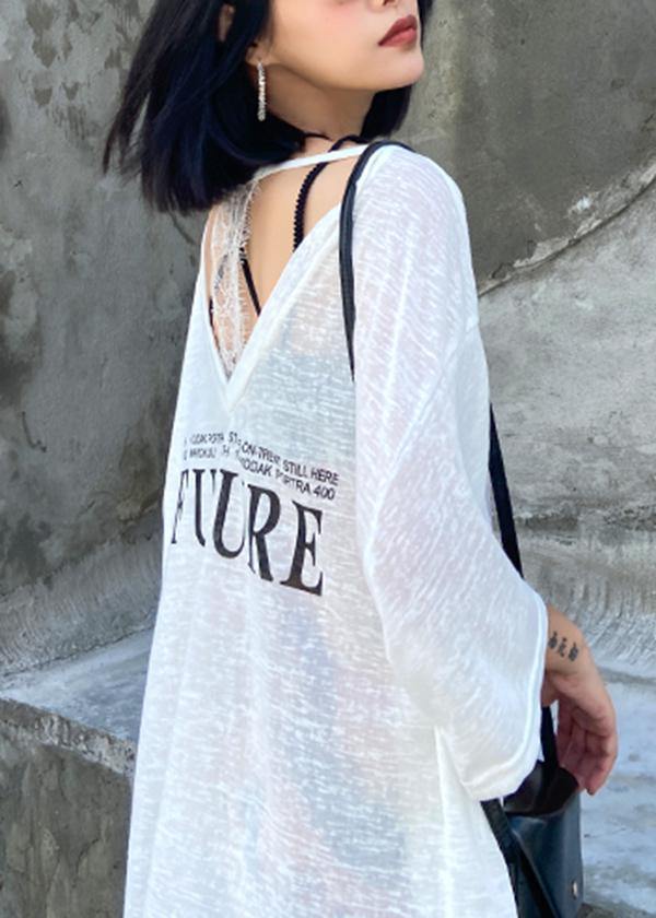 Patchwork Lace Cotton Prints Summerclothes Work Outfits White Shirt