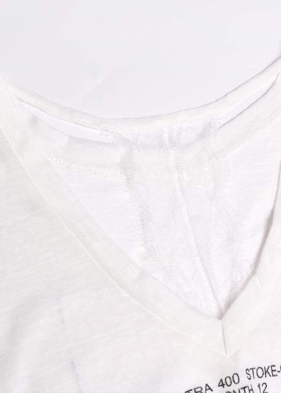 Patchwork Lace Cotton Prints Summerclothes Work Outfits White Shirt