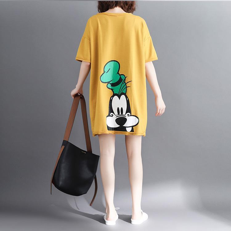 Yellow Cotton Clothes Omychic Tutorials O Neck Letter Clothing Tops