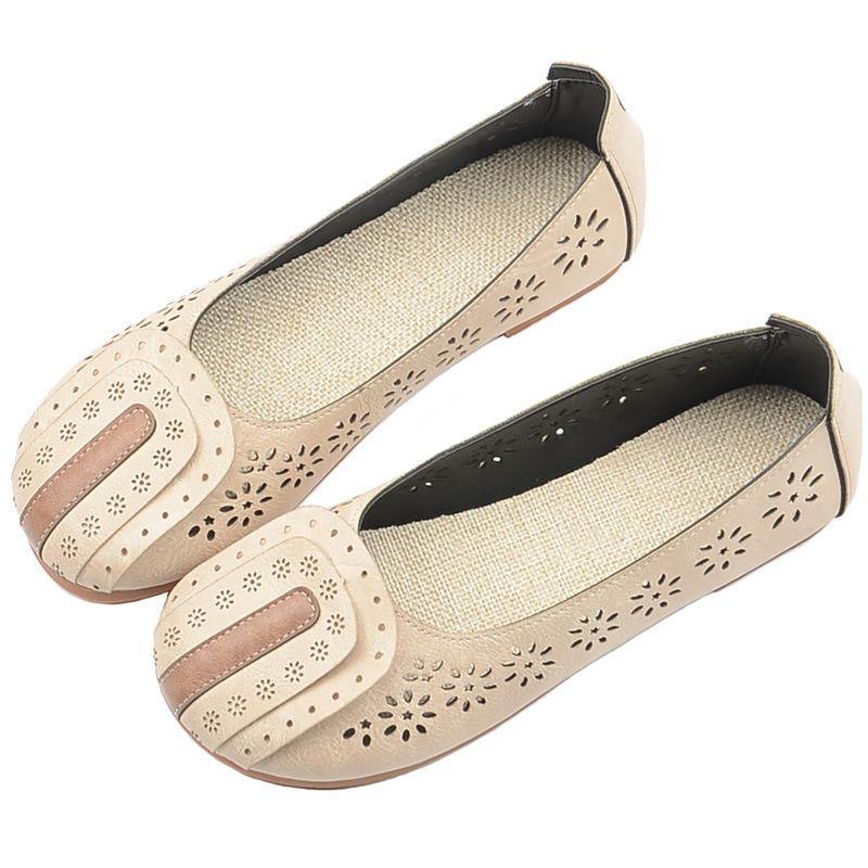 Beige for Hollow Out Flat Feet Shoes