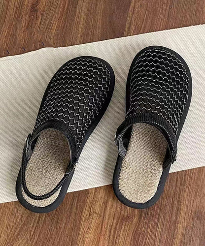 Beige Hollow Out Breathable Mesh Splicing Sandals
