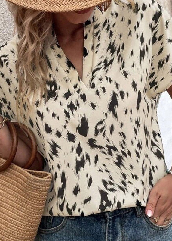 Beige Print Shirts Summer