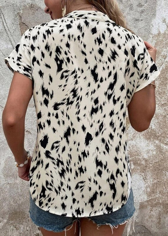 Beige Print Shirts Summer