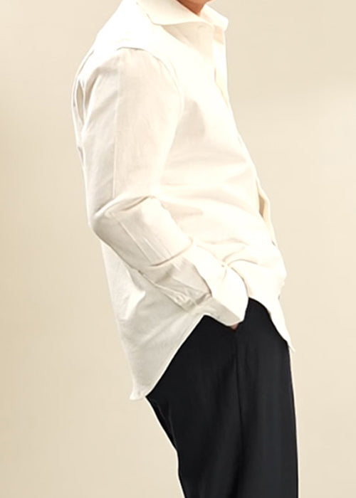 Beige Cotton Shirt Clothing Peter Pan Collar