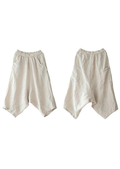 Red Geometry Color Linen Pocket Pants