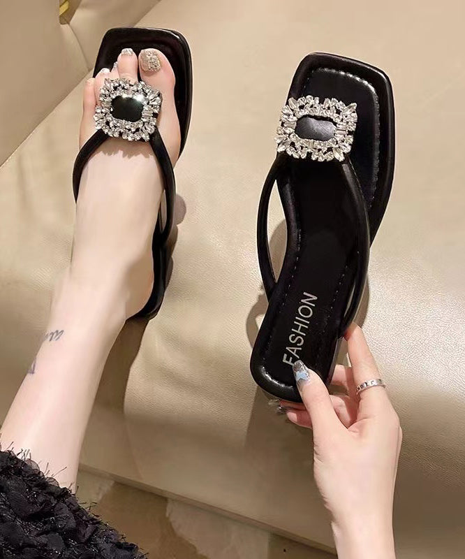 Beige Zircon Versatile Splicing Flip Flops