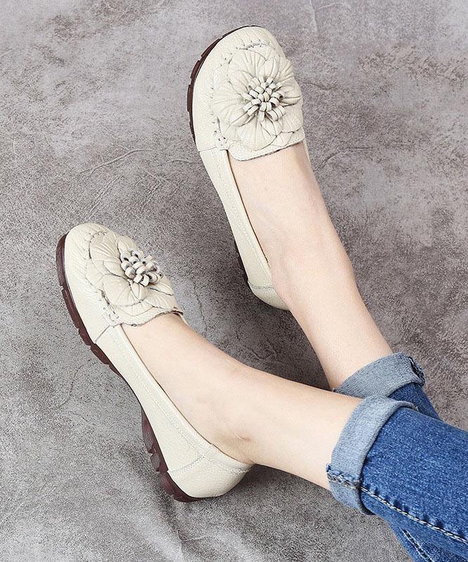 Black Bow Flat Shoes Genuine Leather Handmade Flat Shoes