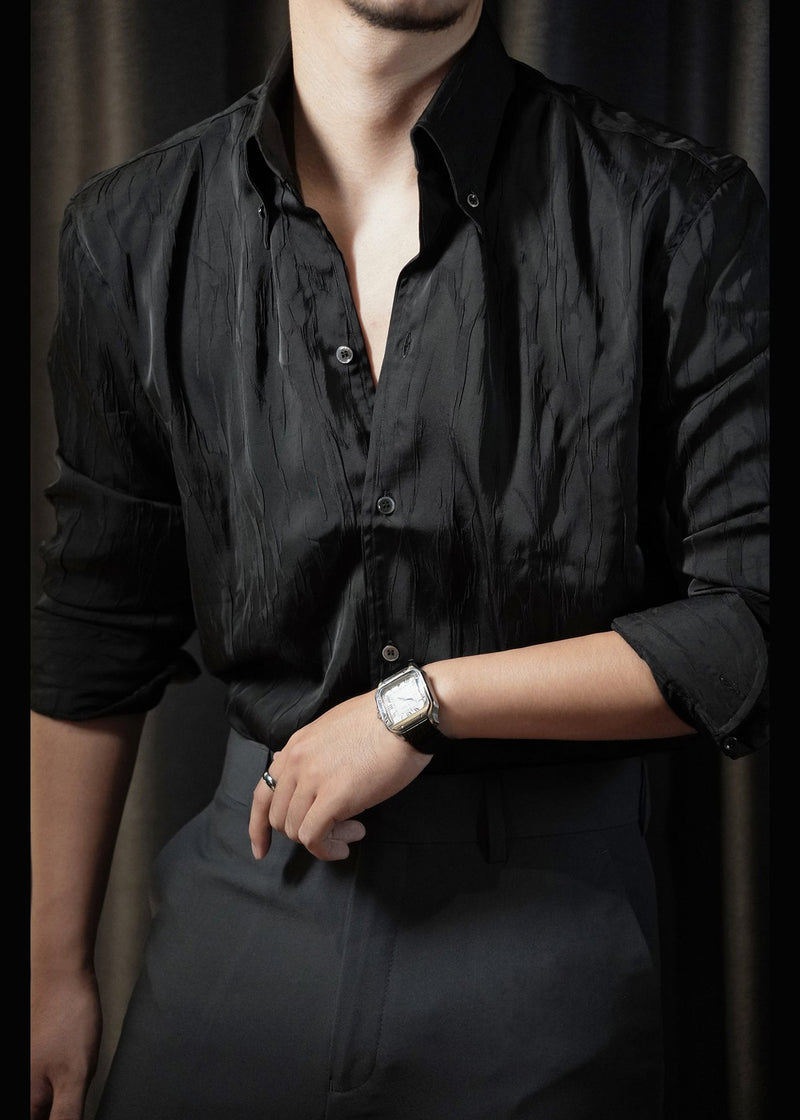 Black Button Cotton Fall Shirt Peter Pan Collar