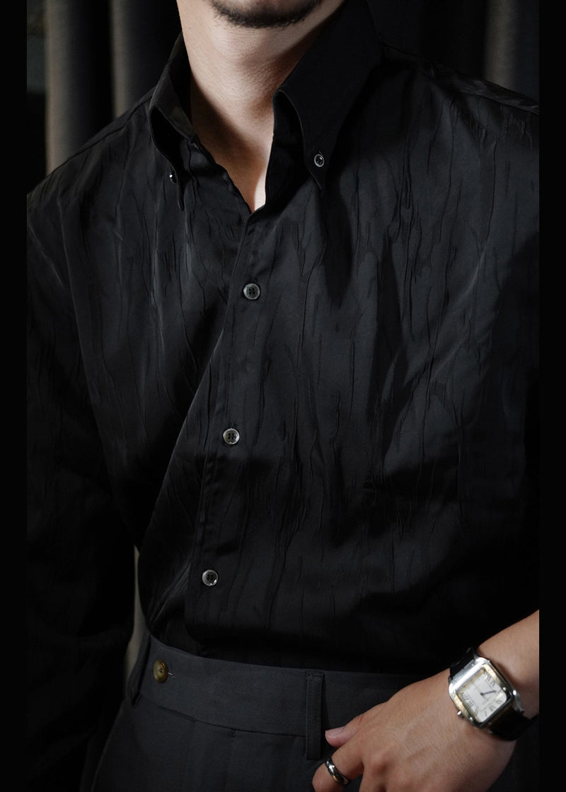 Black Button Cotton Fall Shirt Peter Pan Collar