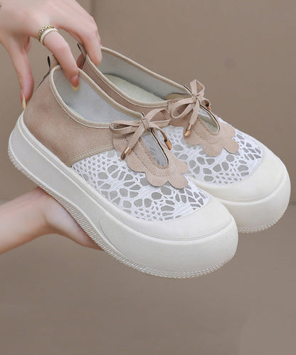 Black Splicing Breathable Mesh Platform Flat Feet Shoes