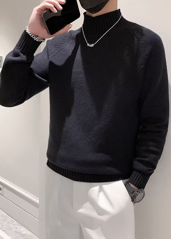 Black Cozy Knit Sweater Turtleneck
