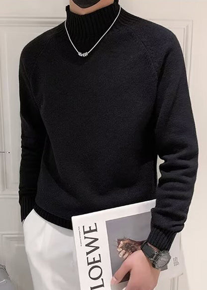 Black Cozy Knit Sweater Turtleneck
