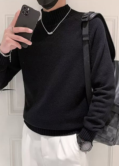Black Cozy Knit Sweater Turtleneck