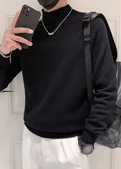 Black Cozy Knit Sweater Turtleneck