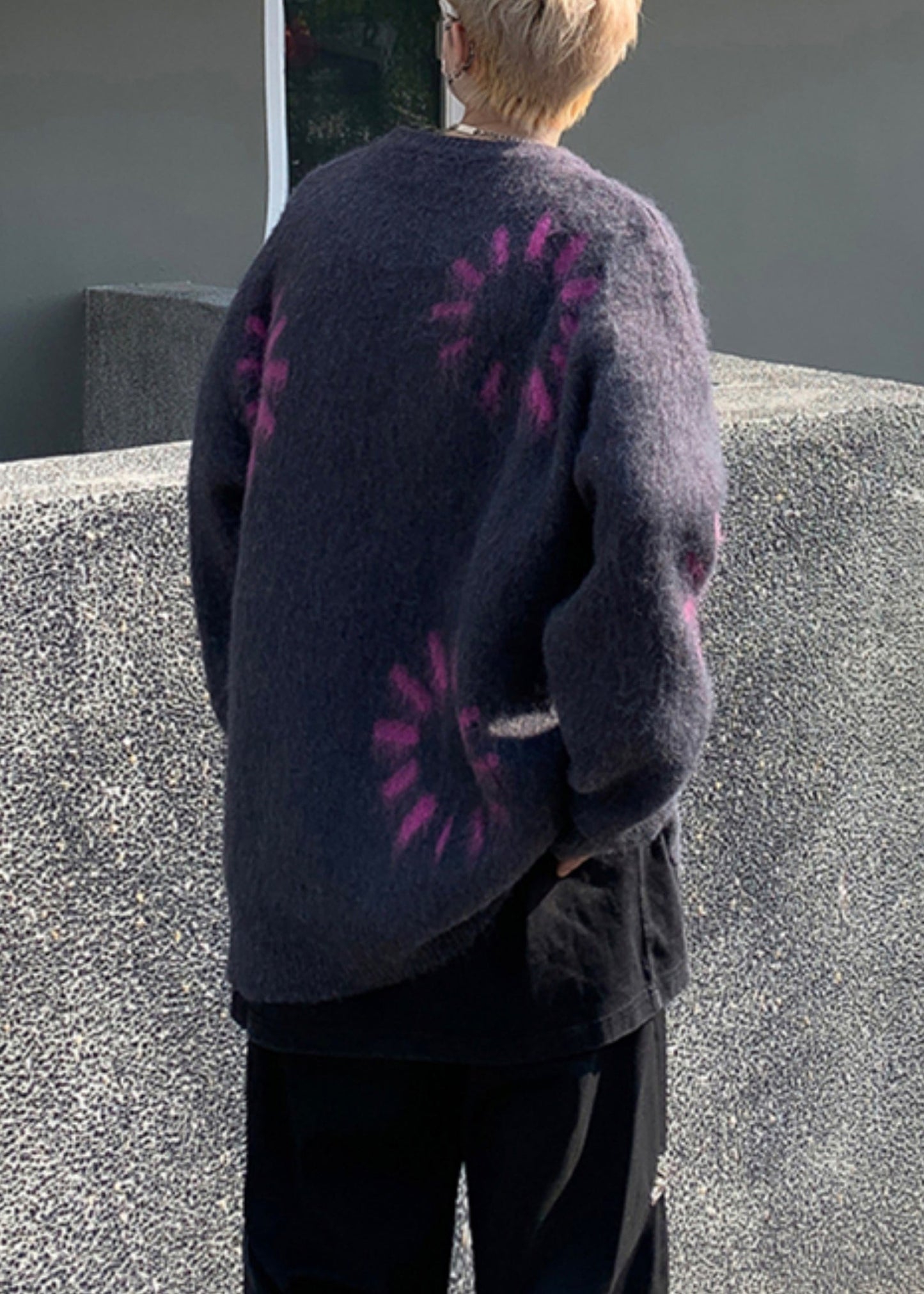 Black Cozy Loose Knit Winter Sweater O Neck