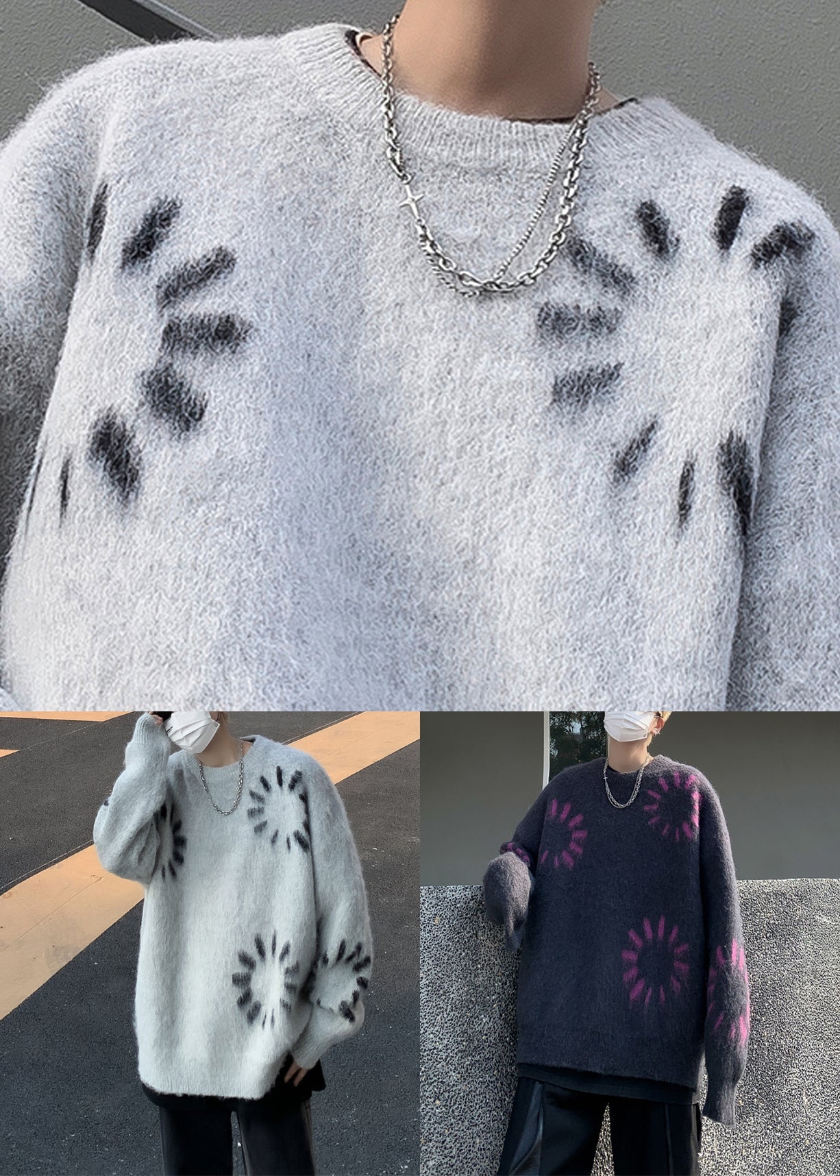 Black Cozy Loose Knit Winter Sweater O Neck