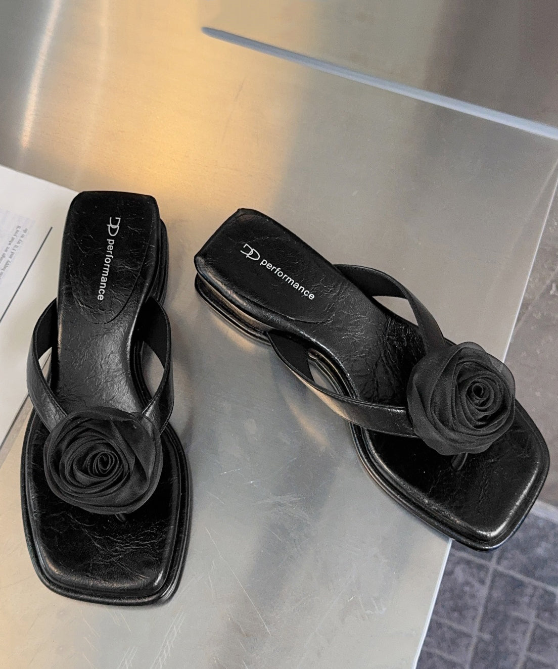 Black Flower Flip Flops Are Versatile