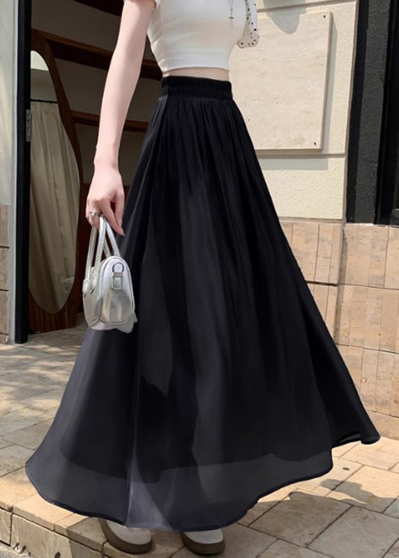 Black High Waist Patchwork Maxi Skirts