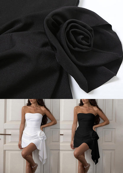 Black High Waist Dresses Cold Shoulder Summer