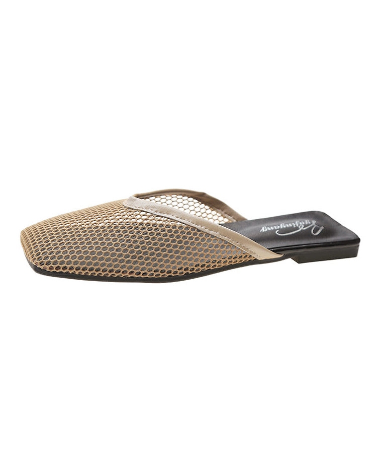 Black Hollow Out Breathable Mesh New Slide Sandals