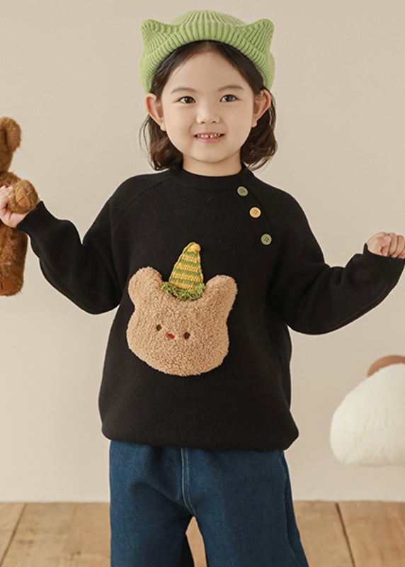 Black O-neck Patchwork Thiton Knit Sweater Spring