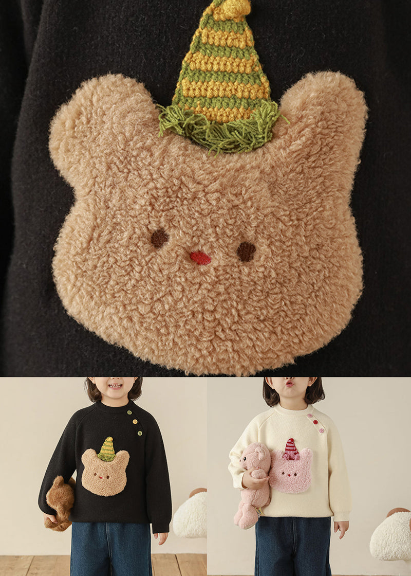 Black O-neck Patchwork Thiton Knit Sweater Spring